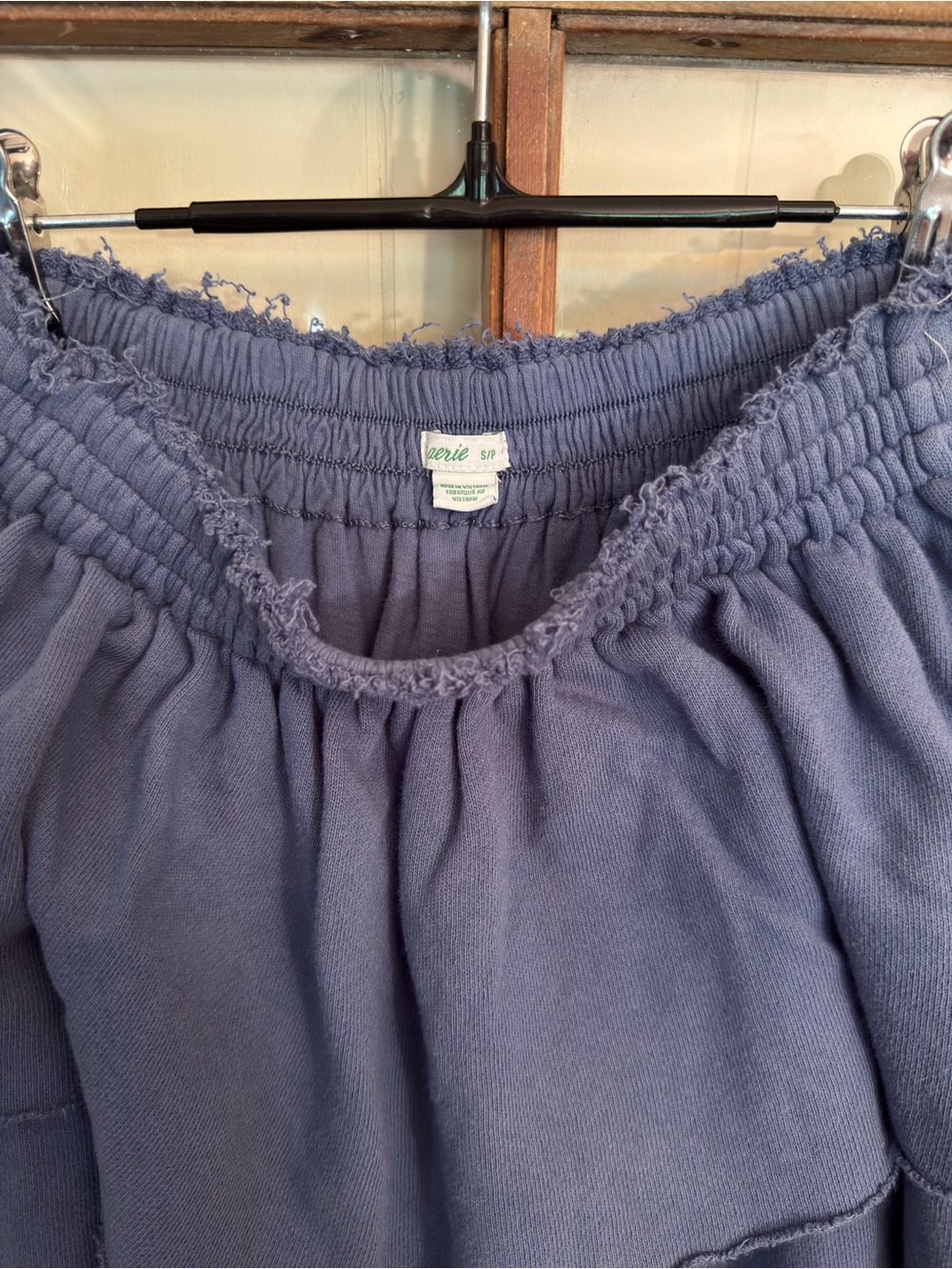 Aerie Weekend Ruffle Tiered Mini Skirt Dusty Blue Periwinkle Small 100% Cotton - Picture 5 of 7